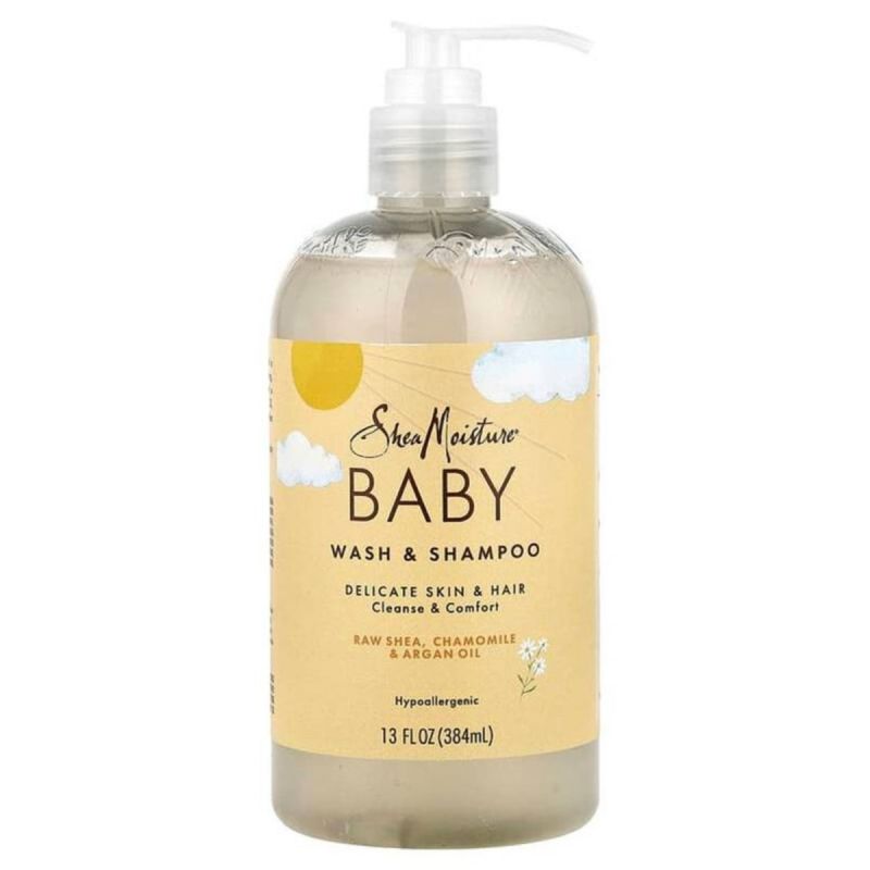 Shea Moisture -  Baby Wash & Shampoo, Raw Shea, Chamomile & Argan Oil, 13 fl oz (384 ml)