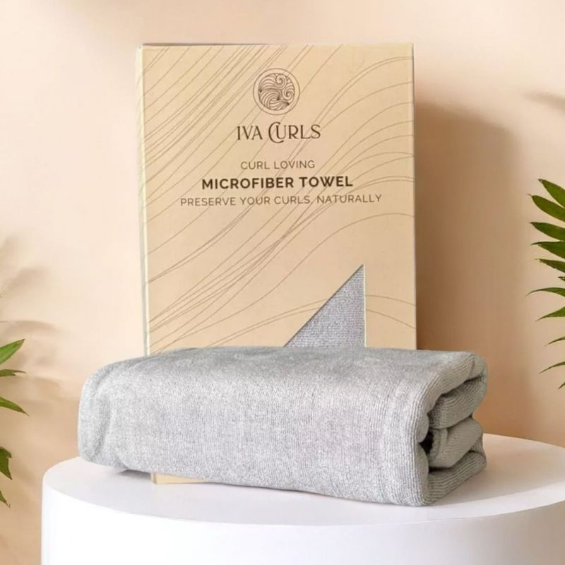 Iva Curls - Microfiber Towel Light Grey 60x100cms