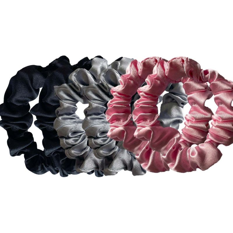 Small 6 Pack Satin Scrunchies - Multi Product