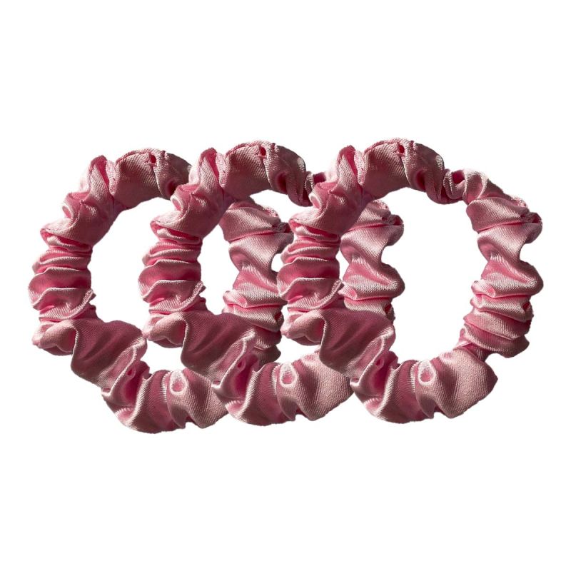 Small Satin Scrunchies - Pink